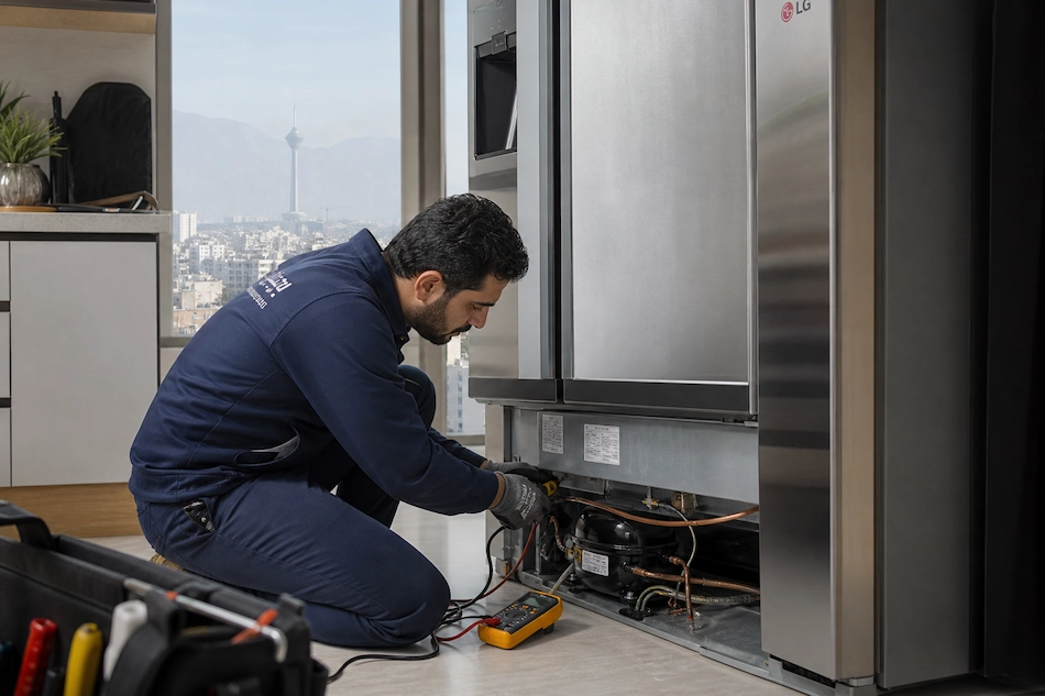 تعمیر انواع یخچال فریزر و ساید بای ساید LG